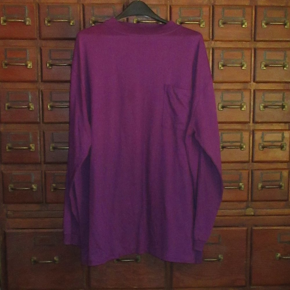 Men's XL Long Sleeve Purple Cotton T-Shirt ASAP